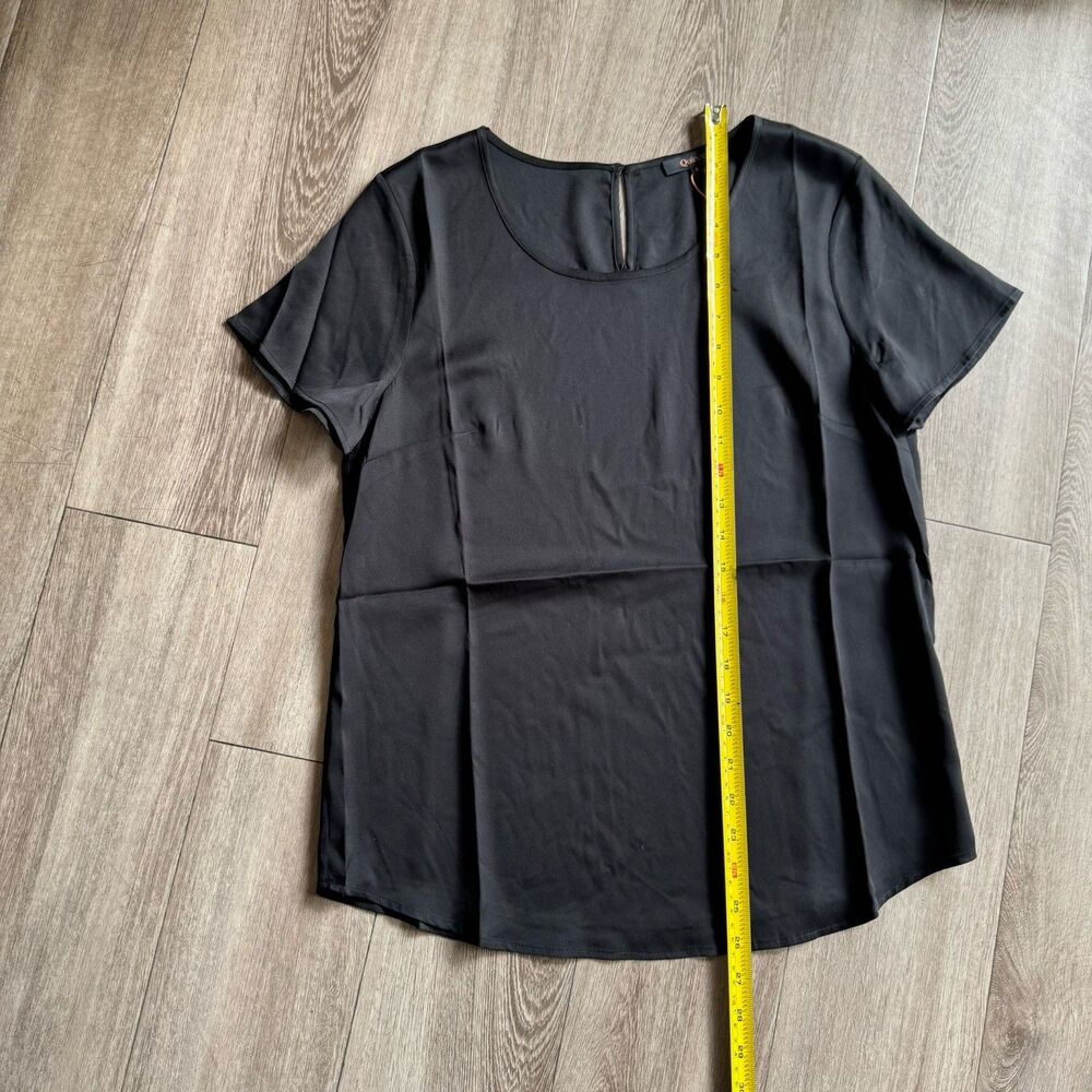 NWT Quince Silk Washable Stretch Tee Black Sz S Minimalist Quiet Luxury Preppy - Picture 16 of 16